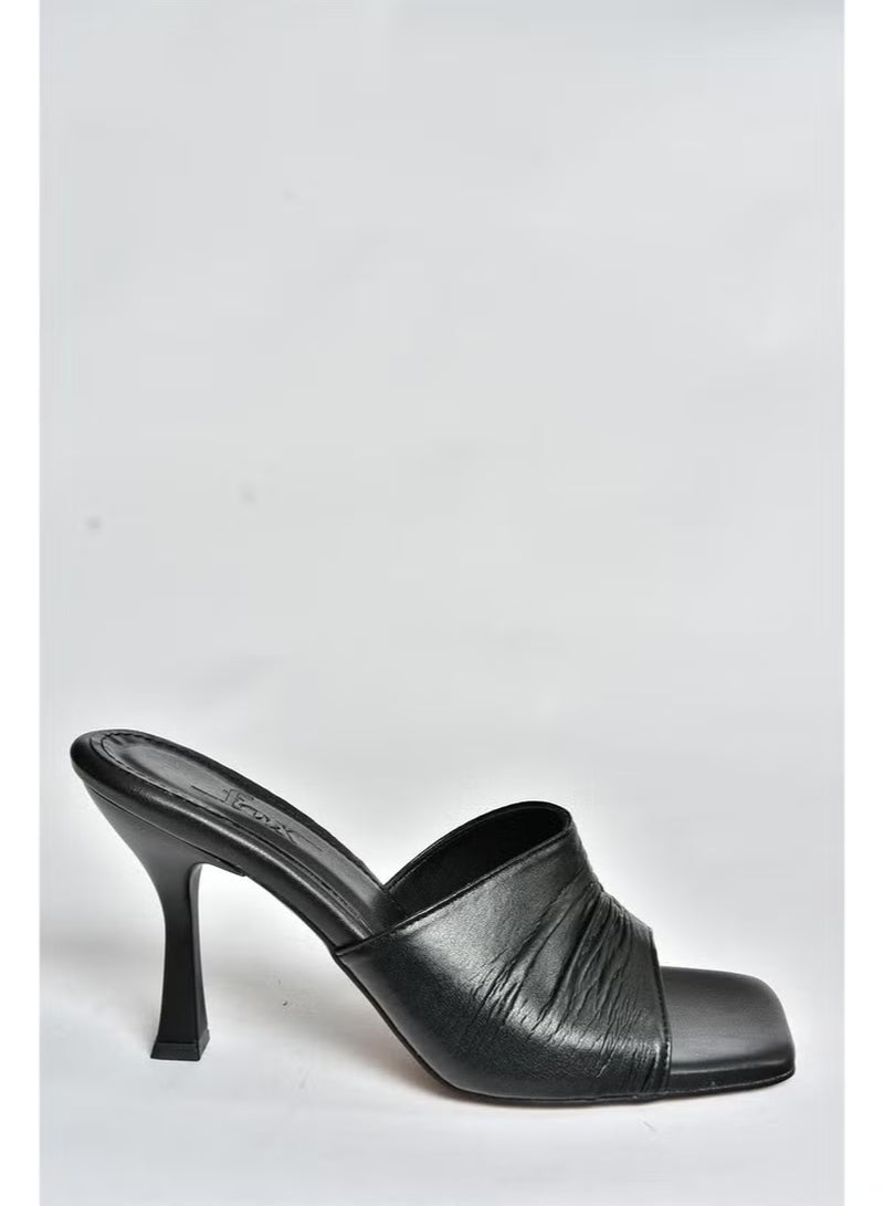 Fox Shoes صنادل نسائية بكعب سميك أسود P590233809 - Image 1